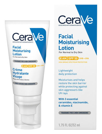Cerave Gezichtsbevochtigingslotion met SPF 50 52 ml