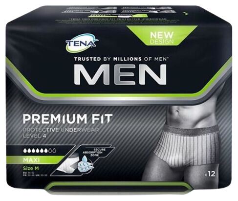 Tena Heren Premium Fit Broek Niveau 4 Maat M 12 Stuks