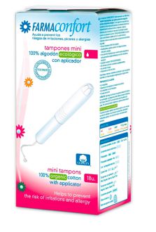 Farmaconfort Bio Mini Katoenen Tampons met Applicator, 18 stuks
