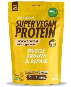 Iswari Super Vegan Prote&iuml;ne Banaan en Vanille met Digezyme 400g