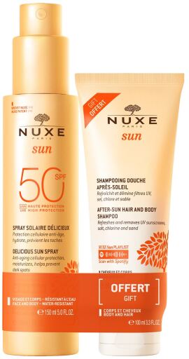 Nuxe Sun Spray Solaire SPF 50 150 ml + After Sun Shower Shampoo 100 ml
