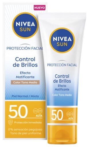 Nivea Zonnebrandcr&egrave;me Shine Control Medium Tone SPF 50 40 ml