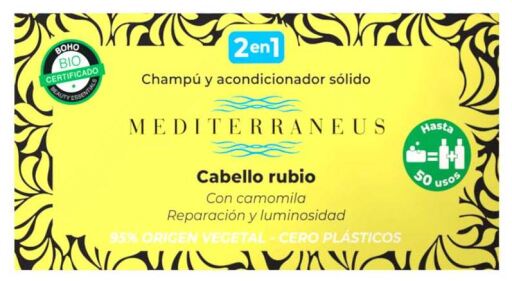 Mediterraneus Vaste shampoo en conditioner voor blond haar 50 gr