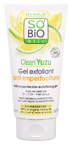 SO'BiO &eacute;tic Clean Yuzu Anti Imperfectie Exfoli&euml;rende Gel 150 ml