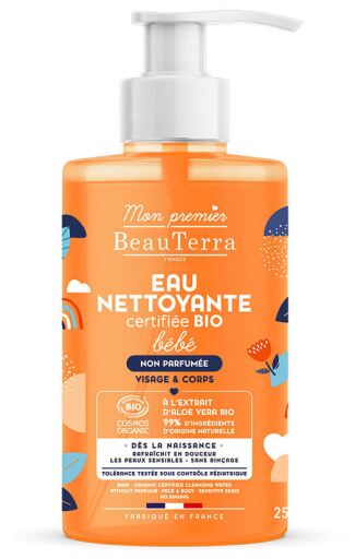 BeauTerra Bio Baby Reinigingswater zonder Parfum 750 ml