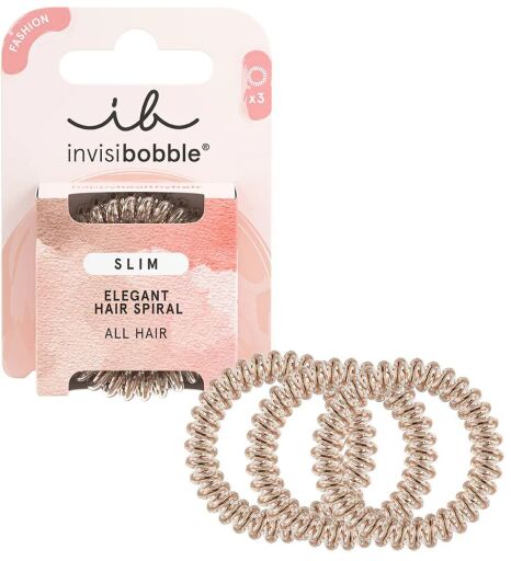 Invisibobble Slanke bronzen Me Pretty haarelastiek 3 stuks
