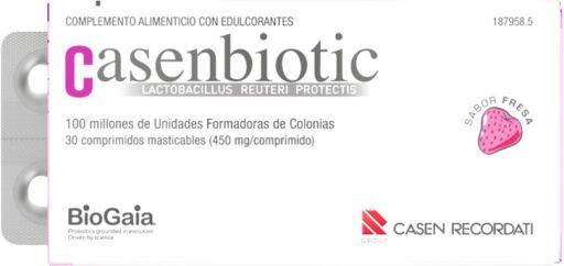 Casen Recordati Casenbiotic Aardbei 30 Tabletten