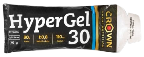 Crown Sport Nutrition HyperGel 30 Neutrale Cafe&iuml;nevrije Energiegel 75 gr