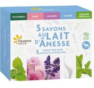 Fleurance Nature Kist met 5 zeepjes met ezelinnenmelk
