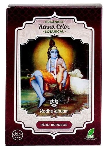 Radhe Shyam Henna Color Botanical Poederverf Bordeaux Rood 100 gr