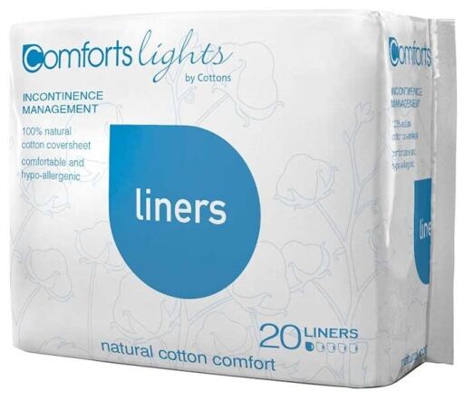 Cottons Organic Lichte incontinentie-inlegkruisjes 100% katoen 20 eenheden