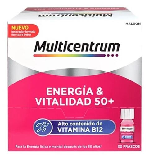 Multicentrum Energie & Vitaliteit 50+ 7 ml x 30 Frambozenflessen