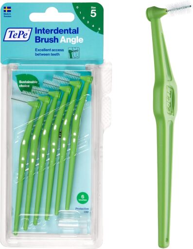 Hoek Interdentale Borstel 0.8 Groen 6 Stuks