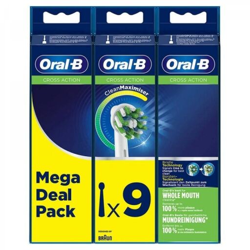 Oral-B CrossAction vervangende hoofden, pakket van 9 eenheden