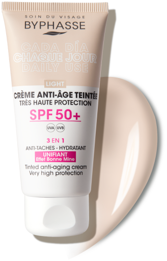 Byphasse Anti-aging gezichtscr&egrave;me met kleur SPF50+ 50 ml