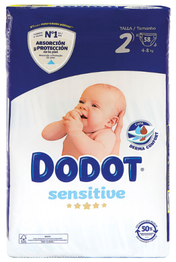 Dodot Gevoelige maat 2 luiers 4-8 kg 58 eenheden