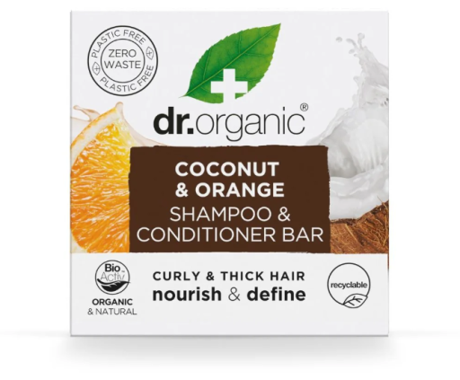 Dr. Organic Kokosnoot en Sinaasappel Vaste Shampoo en Conditioner 75 gr