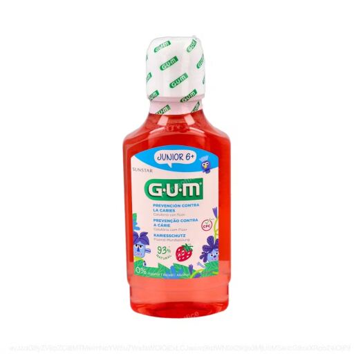 Gum Junior Mondwater +6 Jaar Aardbei 300 ml