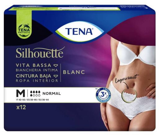 Tena Silhouette Wit Medium Lage Taille 12 Stuks