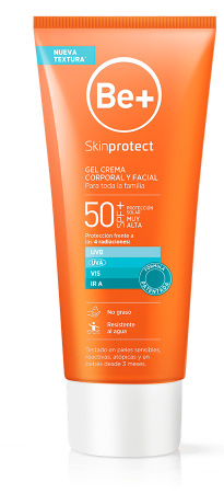 Be+ Skinprotect Lichaams- en Gezichtscr&egrave;me Gel SPF 50+ 200 ml