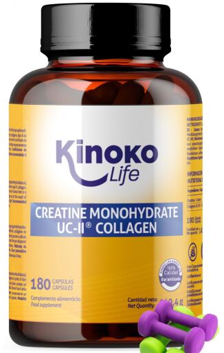 Kinoko Life Creatine Monohydraat 3000 mg met Uc Ii Collageen 180 Capsules
