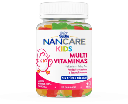 Nancare Multivitaminen voor kinderen 30 Gummies Sinaasappel Aardbei en Appel