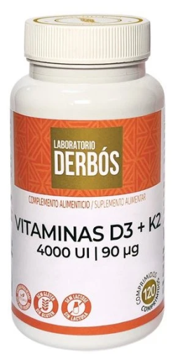 Derb&oacute;s Vitaminen D3 + K2 4000 Ui 90 A&icirc;&oelig;g 120 tabletten