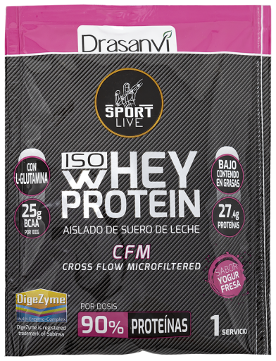 Drasanvi Wei-eiwitisolaat Aardbeienyoghurt Sport Live 30 gr