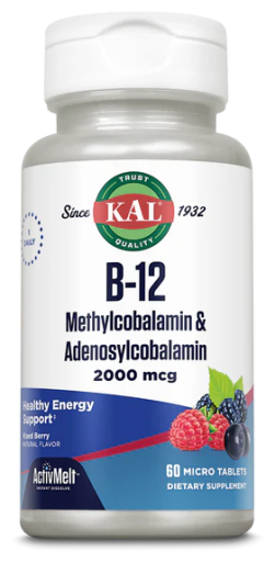 Kal B12 Methylcobalamine & Adenosylcobalamine 2000 mcg 60 Microtabletten