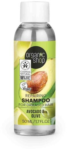 Organic Shop Herstellende shampoo voor beschadigd haar Avocado Olijf 50ml