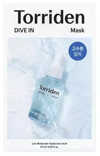 Torriden Dive-In Laagmoleculair hyaluronzuur gezichtsmasker 27 ml