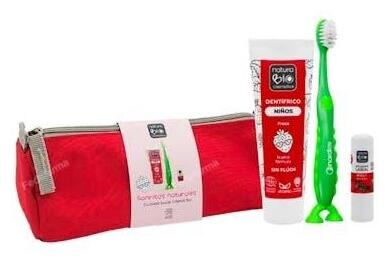 NaturaBIO Cosmetics Rode kindermondhygi&euml;neset, 4 stuks
