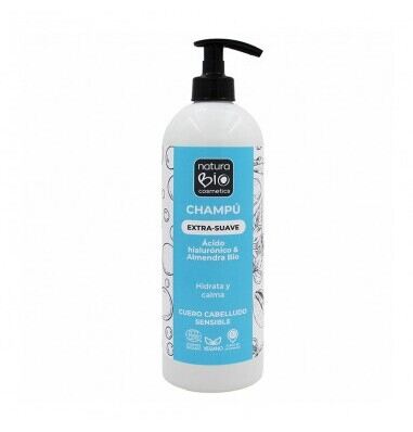 NaturaBIO Cosmetics Extra zachte shampoo met hyaluronzuur en amandelen 740 ml
