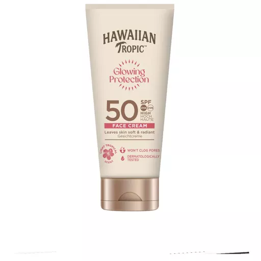 Hawaiian Tropic Glowing Protection Gezichtscr&egrave;me Spf50 50 ml